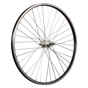 26 Zoll Fahrrad Hinterrad Aluminium Hohlkammer Vollachse Schraubkranz schwarz - Bild 1 von 9