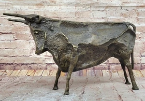 100% Massive Echt Bronze Stier Skulptur Abstrakt Geschenk Deko Figur Picasso Deko - Bild 1 von 10