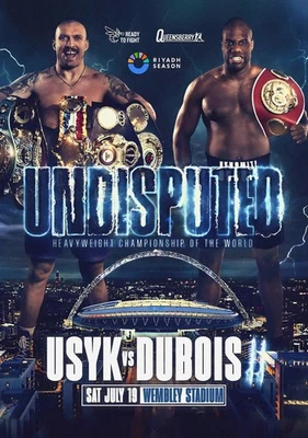 Oleksandr Usyk vs Daniel Dubois II Undisputed Boxing Poster Wall Decor No Frame - Image 1 of 2