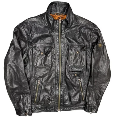 Hugo Boss Lamb Leather Jacket Motorcycle GR-Joetze Black Small - Image 1 of 4