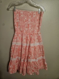 LILLY PULITZER Mizner rotes gesmoktes trägerloses Kelvina Kleid Größe L - Bild 1 von 6