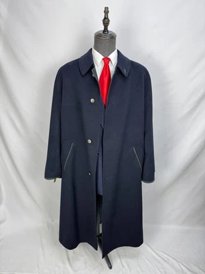 Vintage Men long coat Echter Alpen Loden Wool Dark navy Classic Overcoat 48L 50L - Image 1 of 4