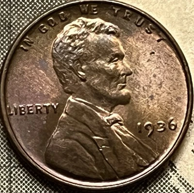 1936- P lincoln wheat cent UNC 5 - Image 1 of 2