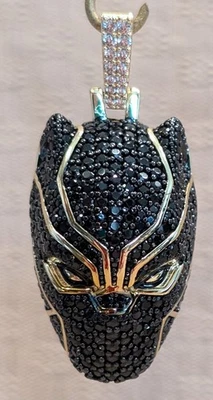 GLD Marvel Comics-BLACK PANTHER 14k Colgante Chapado en Oro Blanco Nuevo con Bolsa Foto 1 de 4