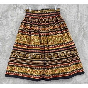 Kaela Kay Skirt Womens 10 Pleated A Line Pockets Striped Bohemian Western Lined - Picture 1 of 9