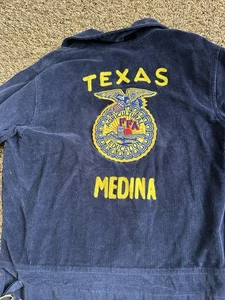 Vintage 1928 Future Farmers Association FFA blaue Cordjacke Medina TX Gr. M - Bild 1 von 9
