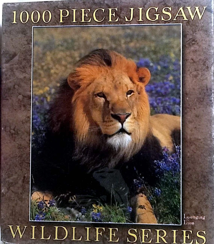 Lounging Lion Wildlife Series Ron Kimall Studios 1000 pc 27X20 E&L Corporation - Image 1 of 1