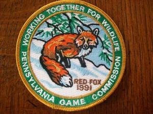 PARCHE PENNSYLVANIA GAME COMMISSION WTFW 4" 1991 ROJO FOX - Imagen 1 de 2