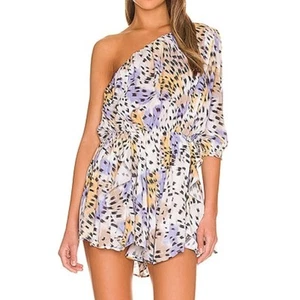 Iro Linert One Shoulder Silk Animal Print Playsuit Romper Size 32/0 $595 - Picture 1 of 8