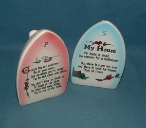 VINTAGE MY HOUSE IRON SALT & PEPPER SHAKERS - JAPAN - USED - Bild 1 von 3