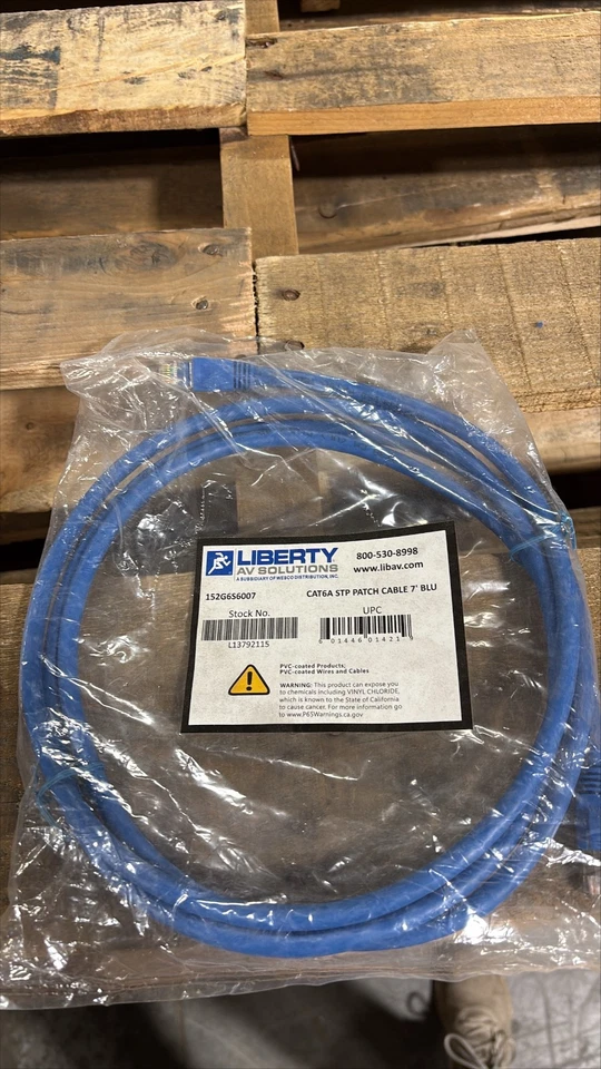 LIBERTY AV SOLUTIONS CAT6A STP Patch Cable 7' BLUE - Image 1 of 1