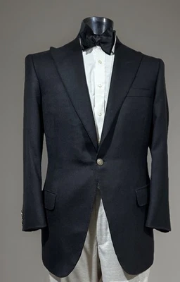 Oxxford Clothes 100% Cachemira Pico Solapa Esmoquin Cena Chaqueta Abrigo Deportivo 40 R Foto 1 de 4