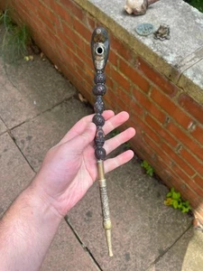 Chinese Antique Carved Hediao Nut Wooden Pipe 19th Century Qing Dynasty - Picture 1 of 15