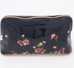 Ted Baker Tiffany Arboretum Cosmetic / Wash Bag Glossy Dark Blue - BNWT - Picture 1 of 2