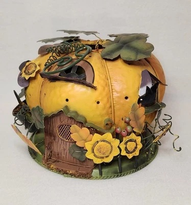 Candelabro votivo de metal decorativo calabaza otoño vintage interior del hogar Foto 1 de 4