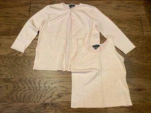 Lauren Ralph Lauren rosa Twinset Strickjacke M & Tank P/S Damen leicht - Bild 1 von 7