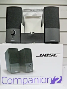 BOSE COMPANION 2 SERIES 3 DESKTOP PC SPEAKERS PAIR 7 WATTS BLACK BOXED - MR:RHIE - Picture 1 of 18