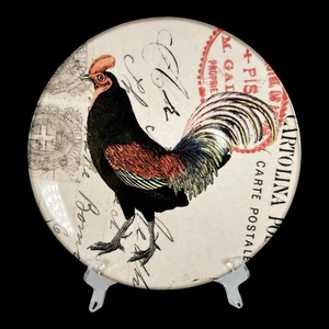 Paula Scaletta SBCD Rooster Dinner Plates 10 3/4" Rustic Farm House Cottage - Picture 1 of 6
