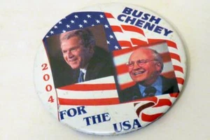 Bush Cheney 2004 Political Campaign Pin For The USA 3" - Picture 1 of 3