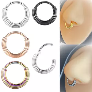 Septum Piercing Clicker Ring Universal Ohr 3 Schicht Segment Nase Lippe Intim - Bild 1 von 10