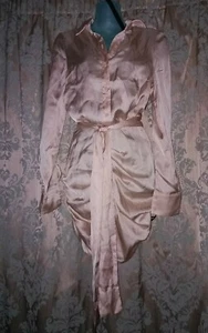 Pretty Little Thing Satin Ruched Mini Dress 8 pink champagne Nude - Picture 1 of 8