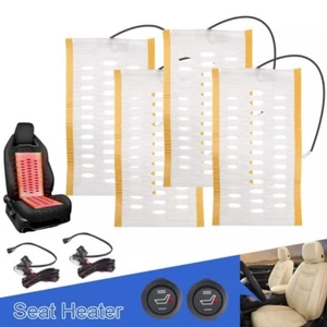 12V Universal Seats Composite Fiber Heated Seat Heater Pad Kit Car Cushion Switc - Picture 1 of 7