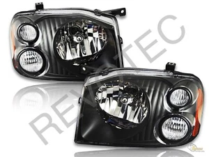 Black Headlights Headlamps Pair Set LH & RH For 2001-2004 Nissan Frontier Pickup - Bild 1 von 8