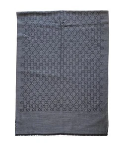 GUCCI wool and silk scarf 165903 3G646 0001 70x200 cm dark grey - Picture 1 of 4