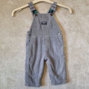 Osh Kosh Dungarees 9-12 Months Corduroy. Check lined Snap closure