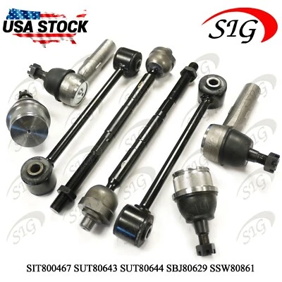For 2006 - 2007 Jeep Commander Front Lower Ball Joint Sway Bar Tie Rod 8PC Kit - Image 1 of 4