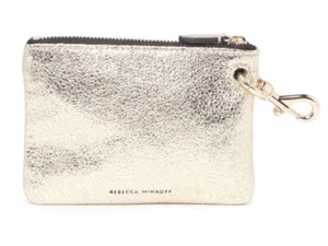 Rebecca Minkoff Coin Purse Leather Clip Champaign Pouch New - Picture 1 of 9
