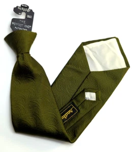 Vintage Andhurst Green Texture Pattern Metal Clip On Neck Tie Snapper 18" L 4" W - Picture 1 of 13