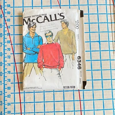 Camisa tejida para hombre sin cortar años 70 patrón talla pequeña McCalls 6346 Foto 1 de 2