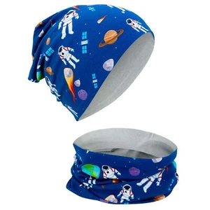 HECKBO Kinder Jungen Beanie Mütze + Loop-Schal Set - Astronaut - Wendemütze - Bild 1 von 12