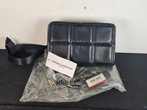 AMANDA UPRICHARD Fanny belt pack waist black purse adjustable vegan leather - Picture 1 of 2