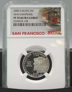 2000 S New Hampshire Silver NGC PF 70 UCAM - Picture 1 of 2
