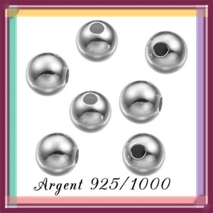 Perles lisses 7mm trou 1,8mm, en Argent 925/1000 . Réf: PL007 - Foto 1 di 1