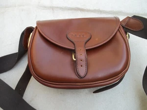 Borsa per cartucce Hicks & Hides in pelle di cognac/cenere - Foto 1 di 22