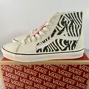 Vans Trainers Men's 10 UK SK8 Hi Top Tapered Zebra Print Off The Wall Sneakers - Picture 1 of 12
