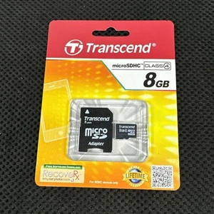 Carte mémoire microSD SDHC Transcend 8 Go classe 4 avec adaptateur - Photo 1 sur 1