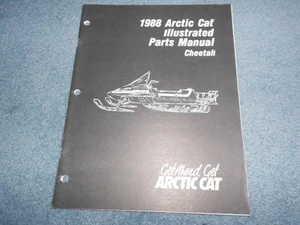 1988 ARCTIC CAT CHEETAH SNOWMOBILE PARTS BOOK ILLUSTRATED FACTORY MANUAL - Imagen 1 de 6