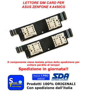 LETTORE SIM CARD READER + MICRO SD ASUS ZENFONE 4 A450CG DUAL SIM - Foto 1 di 1