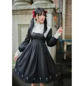 Harajuku Lolita Cross Embroidery Dress Size S brand new - Picture 1 of 5