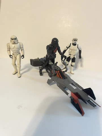 Star Wars Figure Mix Lot 3.75-inch Trooper & Vehicle Elite Speeder Bike Cover