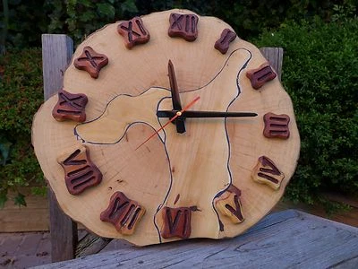 Large wooden wall clock, new, handmade, handcrafted, home art, shop, office, pub - Image 1 of 4