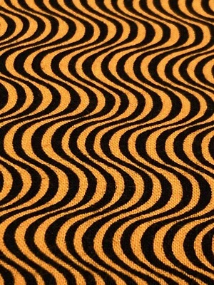 Moda Fabrics Happy H"owl" O Ween Deb Strain Orange Black Waves 1/2Y x 44"W - Image 1 of 3