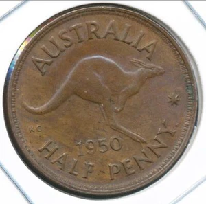 Australia 1950(p) Halfpenny 1/2d George VI - good Extra Fine - Picture 1 of 3