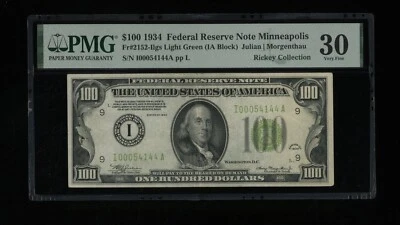 DBR 1934 $100 LGS FRN Minneapolis Fr. 2152-Ilgs PMG 30 Serial I00054144A - Image 1 of 2