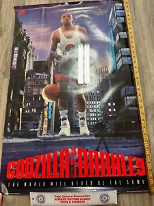 Vintage Rare 1992 NBA Godzilla Vs Barkley Nike Poster 23"x35" Inv-1740 - Picture 1 of 9