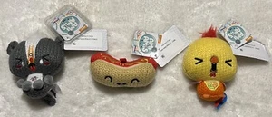 Lot of 3 Ami Amis 4" Plush THEO Skunk, CARL Hot Dog, VINNIE Chicken NWT - Imagen 1 de 8